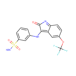 NS(=O)(=O)c1cccc(NC2=c3cc(OC(F)(F)F)ccc3=NC2=O)c1 ZINC000653733790