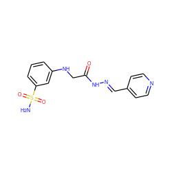 NS(=O)(=O)c1cccc(NCC(=O)N/N=C/c2ccncc2)c1 ZINC000201287004