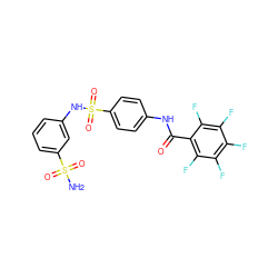 NS(=O)(=O)c1cccc(NS(=O)(=O)c2ccc(NC(=O)c3c(F)c(F)c(F)c(F)c3F)cc2)c1 ZINC000027522239