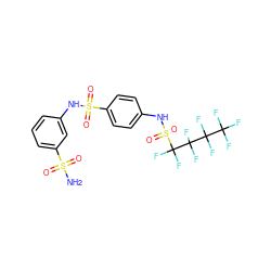 NS(=O)(=O)c1cccc(NS(=O)(=O)c2ccc(NS(=O)(=O)C(F)(F)C(F)(F)C(F)(F)C(F)(F)F)cc2)c1 ZINC000034718140