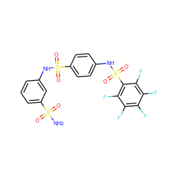 NS(=O)(=O)c1cccc(NS(=O)(=O)c2ccc(NS(=O)(=O)c3c(F)c(F)c(F)c(F)c3F)cc2)c1 ZINC000027522669