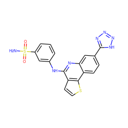 NS(=O)(=O)c1cccc(Nc2nc3cc(-c4nnn[nH]4)ccc3c3sccc23)c1 ZINC000167712311