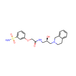 NS(=O)(=O)c1cccc(OCC(=O)NC[C@@H](O)CN2CCc3ccccc3C2)c1 ZINC000218918872