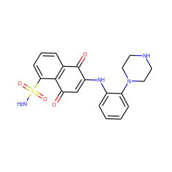 NS(=O)(=O)c1cccc2c1C(=O)C=C(Nc1ccccc1N1CCNCC1)C2=O ZINC001772648742