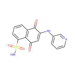 NS(=O)(=O)c1cccc2c1C(=O)C=C(Nc1cccnc1)C2=O ZINC000101677919