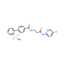 NS(=O)(=O)c1ccccc1-c1ccc(C(=O)NCCC(=O)Nc2ccc(Br)cn2)cc1 ZINC000028098397