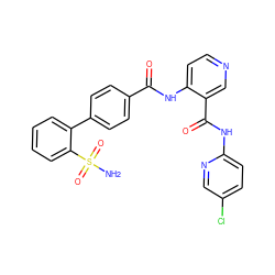 NS(=O)(=O)c1ccccc1-c1ccc(C(=O)Nc2ccncc2C(=O)Nc2ccc(Cl)cn2)cc1 ZINC000028088900