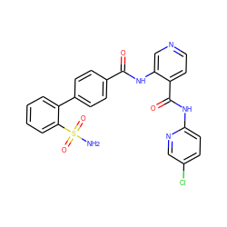 NS(=O)(=O)c1ccccc1-c1ccc(C(=O)Nc2cnccc2C(=O)Nc2ccc(Cl)cn2)cc1 ZINC000028098731