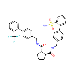 NS(=O)(=O)c1ccccc1-c1ccc(CNC(=O)[C@H]2CCC[C@@H]2C(=O)NCc2ccc(-c3ccccc3C(F)(F)F)cc2)cc1 ZINC000028345903