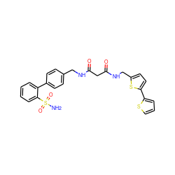 NS(=O)(=O)c1ccccc1-c1ccc(CNC(=O)CC(=O)NCc2ccc(-c3cccs3)s2)cc1 ZINC000028354906