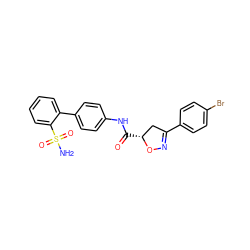 NS(=O)(=O)c1ccccc1-c1ccc(NC(=O)[C@@H]2CC(c3ccc(Br)cc3)=NO2)cc1 ZINC000013489860