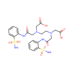 NS(=O)(=O)c1ccccc1NC(=O)CN(CCN(CC(=O)O)CC(=O)Nc1ccccc1S(N)(=O)=O)CC(=O)O ZINC000029243134