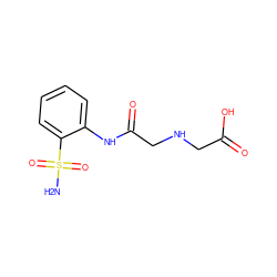 NS(=O)(=O)c1ccccc1NC(=O)CNCC(=O)O ZINC000013472879