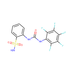 NS(=O)(=O)c1ccccc1NC(=O)Nc1c(F)c(F)c(F)c(F)c1F ZINC000013561067