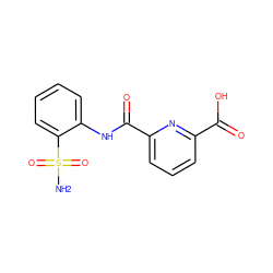 NS(=O)(=O)c1ccccc1NC(=O)c1cccc(C(=O)O)n1 ZINC000013799092