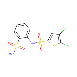 NS(=O)(=O)c1ccccc1NS(=O)(=O)c1cc(Cl)c(Cl)s1 ZINC000148622897