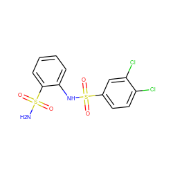 NS(=O)(=O)c1ccccc1NS(=O)(=O)c1ccc(Cl)c(Cl)c1 ZINC000146829899