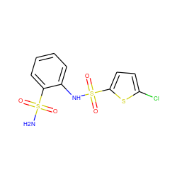 NS(=O)(=O)c1ccccc1NS(=O)(=O)c1ccc(Cl)s1 ZINC000040384628