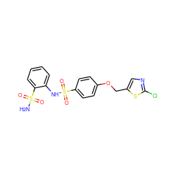 NS(=O)(=O)c1ccccc1NS(=O)(=O)c1ccc(OCc2cnc(Cl)s2)cc1 ZINC000146464679