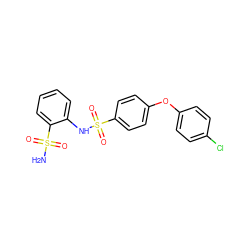 NS(=O)(=O)c1ccccc1NS(=O)(=O)c1ccc(Oc2ccc(Cl)cc2)cc1 ZINC000147681205