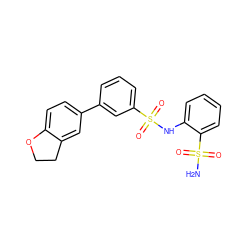 NS(=O)(=O)c1ccccc1NS(=O)(=O)c1cccc(-c2ccc3c(c2)CCO3)c1 ZINC000146136712