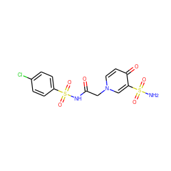 NS(=O)(=O)c1cn(CC(=O)NS(=O)(=O)c2ccc(Cl)cc2)ccc1=O ZINC000095562993