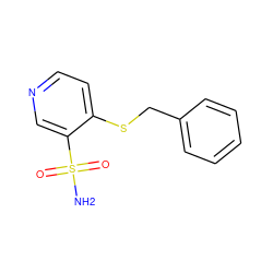 NS(=O)(=O)c1cnccc1SCc1ccccc1 ZINC000000481325