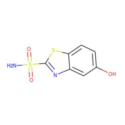 NS(=O)(=O)c1nc2cc(O)ccc2s1 ZINC000006094166