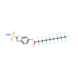 NS(=O)(=O)c1nc2ccc(OC(=O)C(F)(F)C(F)(F)C(F)(F)C(F)(F)C(F)(F)C(F)(F)C(F)(F)C(F)(F)F)cc2s1 ZINC000034718112