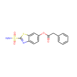 NS(=O)(=O)c1nc2ccc(OC(=O)Cc3ccccc3)cc2s1 ZINC000026502495