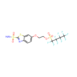 NS(=O)(=O)c1nc2ccc(OCCOS(=O)(=O)C(F)(F)C(F)(F)C(F)(F)C(F)(F)F)cc2s1 ZINC000034718145