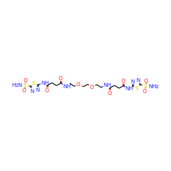 NS(=O)(=O)c1nnc(NC(=O)CCC(=O)NCCOCCOCCNC(=O)CCC(=O)Nc2nnc(S(N)(=O)=O)s2)s1 ZINC000653887136