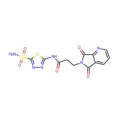 NS(=O)(=O)c1nnc(NC(=O)CCN2C(=O)c3cccnc3C2=O)s1 ZINC000013799084