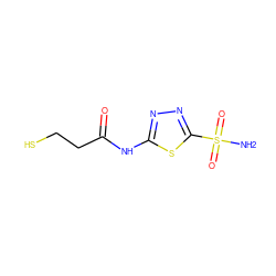 NS(=O)(=O)c1nnc(NC(=O)CCS)s1 ZINC000014947484