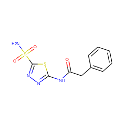 NS(=O)(=O)c1nnc(NC(=O)Cc2ccccc2)s1 ZINC000045316412