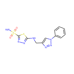 NS(=O)(=O)c1nnc(NCc2cn(-c3ccccc3)nn2)s1 ZINC000299868133