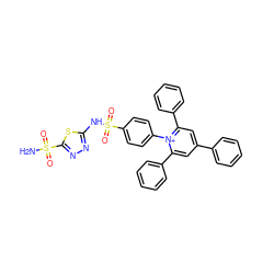 NS(=O)(=O)c1nnc(NS(=O)(=O)c2ccc(-[n+]3c(-c4ccccc4)cc(-c4ccccc4)cc3-c3ccccc3)cc2)s1 ZINC000026388879