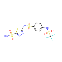 NS(=O)(=O)c1nnc(NS(=O)(=O)c2ccc(NS(=O)(=O)C(F)(F)F)cc2)s1 ZINC000013835287