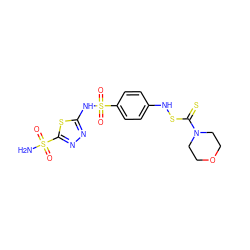 NS(=O)(=O)c1nnc(NS(=O)(=O)c2ccc(NSC(=S)N3CCOCC3)cc2)s1 ZINC000034717871