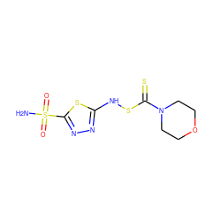 NS(=O)(=O)c1nnc(NSC(=S)N2CCOCC2)s1 ZINC000034717912