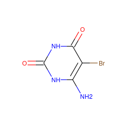 Nc1[nH]c(=O)[nH]c(=O)c1Br ZINC000000967243