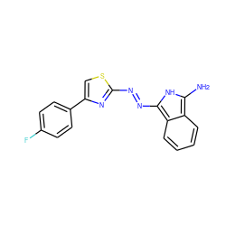 Nc1[nH]c(N=Nc2nc(-c3ccc(F)cc3)cs2)c2ccccc12 ZINC000299813045