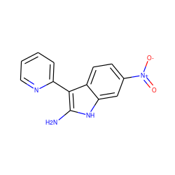 Nc1[nH]c2cc([N+](=O)[O-])ccc2c1-c1ccccn1 ZINC000005446766