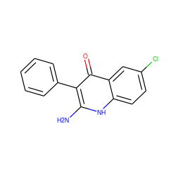 Nc1[nH]c2ccc(Cl)cc2c(=O)c1-c1ccccc1 ZINC000084596077