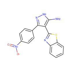 Nc1[nH]nc(-c2ccc([N+](=O)[O-])cc2)c1-c1nc2ccccc2s1 ZINC000114399191