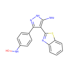 Nc1[nH]nc(-c2ccc(NO)cc2)c1-c1nc2ccccc2s1 ZINC000114401200