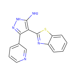 Nc1[nH]nc(-c2cccnc2)c1-c1nc2ccccc2s1 ZINC000114400121