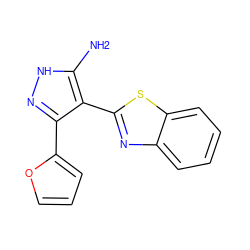 Nc1[nH]nc(-c2ccco2)c1-c1nc2ccccc2s1 ZINC000019721160