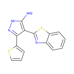 Nc1[nH]nc(-c2cccs2)c1-c1nc2ccccc2s1 ZINC000019721161