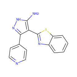 Nc1[nH]nc(-c2ccncc2)c1-c1nc2ccccc2s1 ZINC000114400205